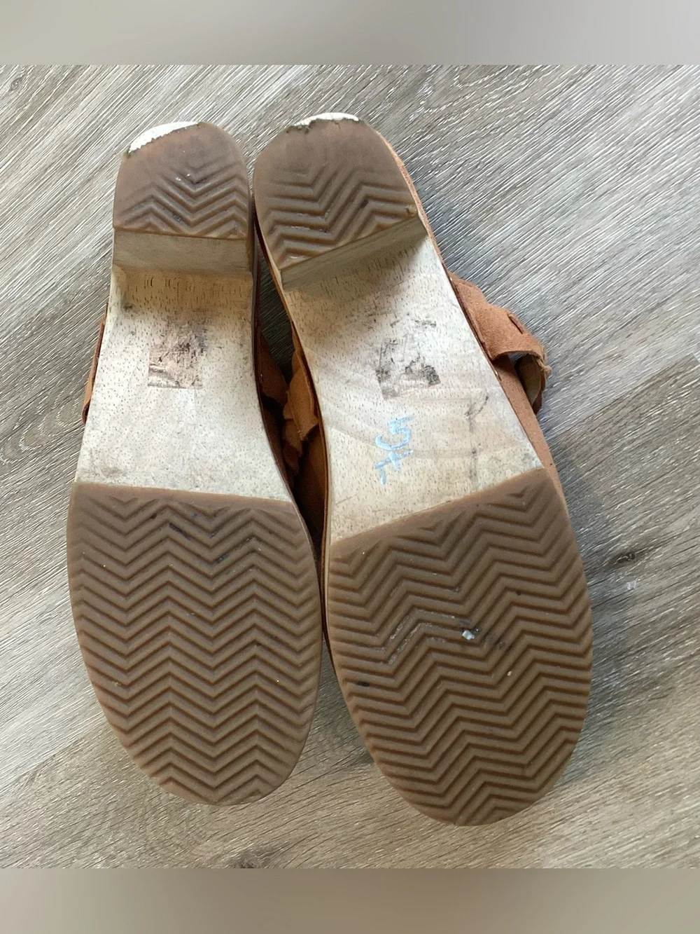 J.Crew Suede Platform Clogs size 8 Tan Boho 70s Western Braided Mules